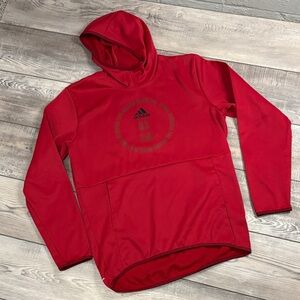 Adidas Red Pullover Logo Hoodie GUC Medium